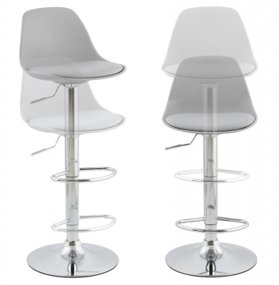 Scaun de design pentru bar reglabil SUKI gri / crom, BS01320GRGR - Kokoon [5]