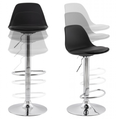 Scaun de design pentru bar reglabil SUKI Negru / Crom, BS00840BLBL - Kokoon [13]