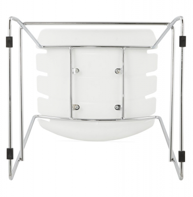 Scaun bar alb modern Reny II polipropilena, picioare subtiri crom otel, BS01330WH - Kokoon [12]