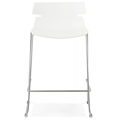 Scaun bar alb modern Reny II polipropilena, picioare subtiri crom otel, BS01330WH - Kokoon [1]