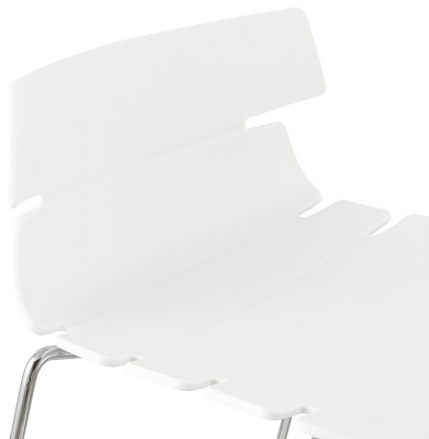 Scaun bar alb modern Reny II polipropilena, picioare subtiri crom otel, BS01330WH - Kokoon [5]