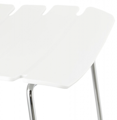 Scaun bar alb modern Reny II polipropilena, picioare subtiri crom otel, BS01330WH - Kokoon [6]
