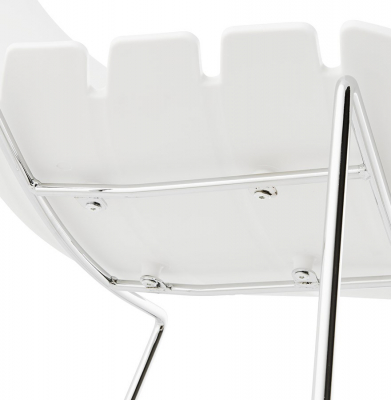 Scaun bar alb modern Reny II polipropilena, picioare subtiri crom otel, BS01330WH - Kokoon [8]