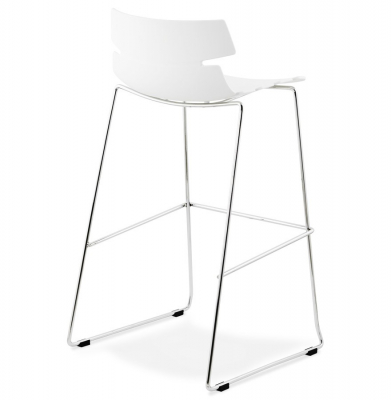 Scaun de design pentru bar Reny modern alb / crom / polipropilena, BS01150WH - Kokoon [3]
