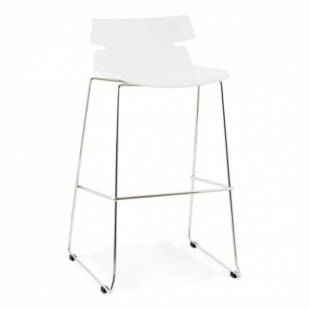 Scaune de bar - Scaun de design pentru bar Reny modern alb / crom / polipropilena, BS01150WH - Kokoon