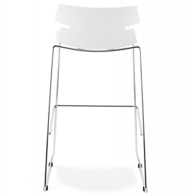 Scaun de design pentru bar Reny modern alb / crom / polipropilena, BS01150WH - Kokoon [4]