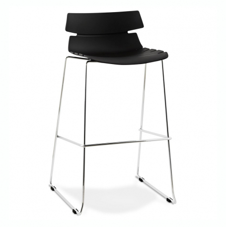 Scaune de bar - Scaun de design pentru bar RENY modern negru / crom / polipropilena, BS01140BL - Kokoon