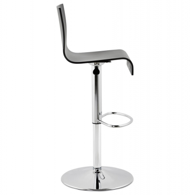 Scaun bar negru mat lemn curbat Santana Premium, picior metal crom, BS00940BL - Kokoon [2]