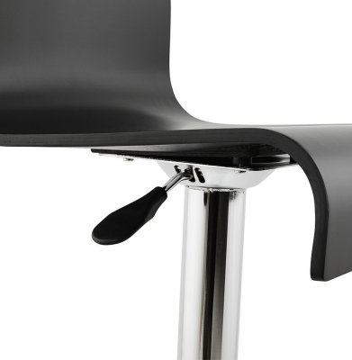 Scaun bar negru mat lemn curbat Santana Premium, picior metal crom, BS00940BL - Kokoon [7]
