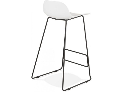 Scaun modern bar alb Slade premium fara brate, picioare negre subtiri otel, polipropilena, BS02160WHBL - Kokoon [1]