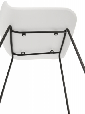 Scaun modern bar alb Slade premium fara brate, picioare negre subtiri otel, polipropilena, BS02160WHBL - Kokoon [3]
