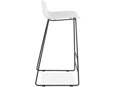 Scaun modern bar alb Slade premium fara brate, picioare negre subtiri otel, polipropilena, BS02160WHBL - Kokoon [2]