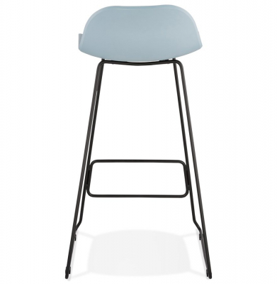Scaun modern bar albastru Slade premium fara brate, picioare negre subtiri otel, polipropilena, BS02190BUBL - Kokoon [4]