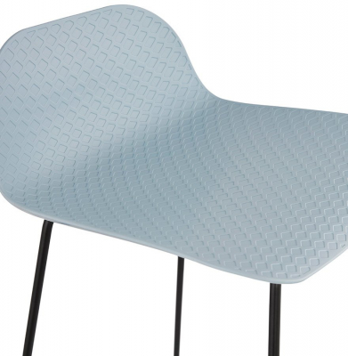 Scaun modern bar albastru Slade premium fara brate, picioare negre subtiri otel, polipropilena, BS02190BUBL - Kokoon [5]