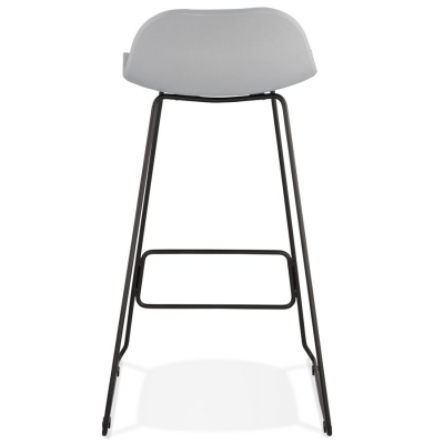 Scaun modern bar gri Slade premium fara brate, picioare negre subtiri otel, polipropilena, BS02180GRBL - Kokoon [4]