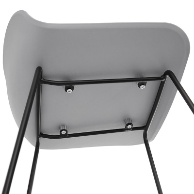 Scaun inalt bar gri Slade II design premium, polipropilena, picioare negre otel, BS02130GRBL - Kokoon [6]