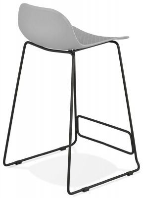 Scaun inalt bar gri Slade II design premium, polipropilena, picioare negre otel, BS02130GRBL - Kokoon [4]