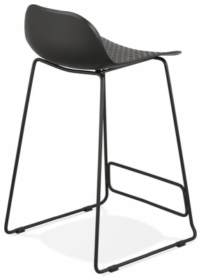 Scaun inalt bar negru Slade II design premium, polipropilena / picioare negre otel, BS02120BLBL - Kokoon [3]