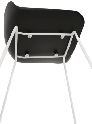 Scaun inalt bar negru Slade II design premium, polipropilena / picioare negre otel, BS02120BLBL - Kokoon [6]
