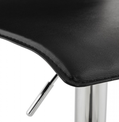 Scaun bar negru piele ecologica Soho inaltime reglabila, picior metal crom, BS00010BL - Kokoon [9]