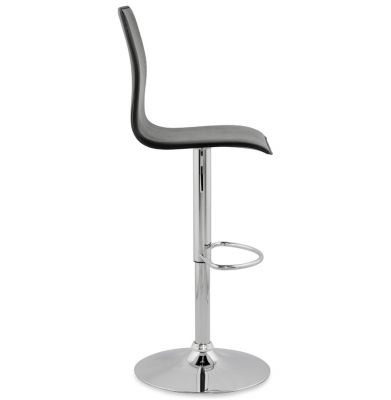 Scaun bar negru piele ecologica Soho inaltime reglabila, picior metal crom, BS00010BL - Kokoon [2]