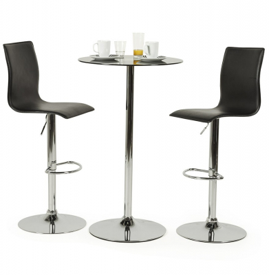 Scaun bar negru piele ecologica Soho inaltime reglabila, picior metal crom, BS00010BL - Kokoon [17]