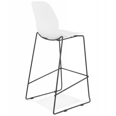 Scaun bar alb Ziggy premium cu spatar inalt, picioare negre subtiri otel / polipropilena, BS01720WHBL - Kokoon [3]