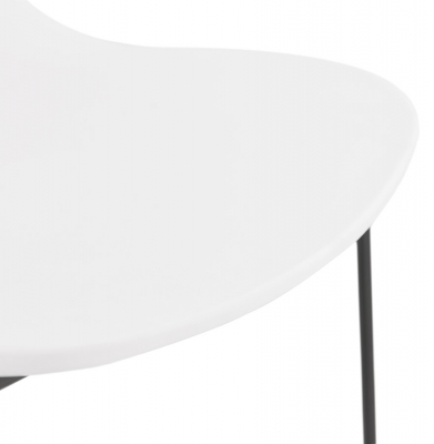 Scaun bar alb Ziggy premium cu spatar inalt, picioare negre subtiri otel / polipropilena, BS01720WHBL - Kokoon [4]