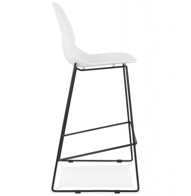Scaun bar alb Ziggy premium cu spatar inalt, picioare negre subtiri otel / polipropilena, BS01720WHBL - Kokoon [2]