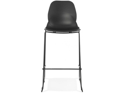 Scaun bar negru Ziggy premium cu spatar inalt, picioare negre subtiri otel, polipropilena, BS01700BLBL - Kokoon [1]