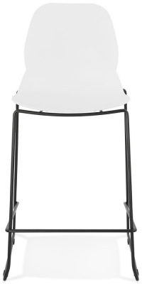 Scaun inalt bar alb Ziggy II premium fara brate, polipropilena / picioare negre subtiri otel, BS01730WHBL - Kokoon [1]