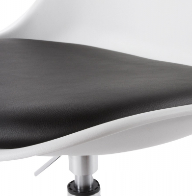 Scaun de design VICTORIA alb cu talpa otel - polipropilena / piele, CH00230WHBL - Kokoon [3]