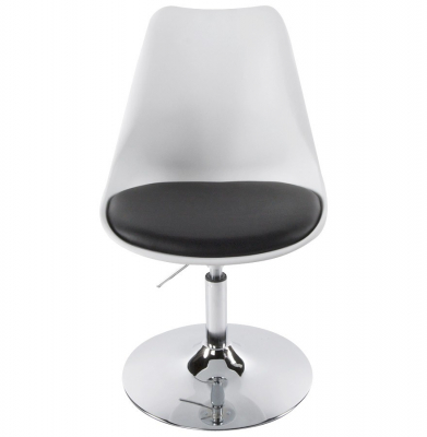 Scaun de design VICTORIA alb cu talpa otel - polipropilena / piele, CH00230WHBL - Kokoon [1]