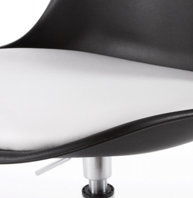 Scaun de design VICTORIA negru cu talpa otel - polipropilena / piele, CH00220BLWH - Kokoon [3]