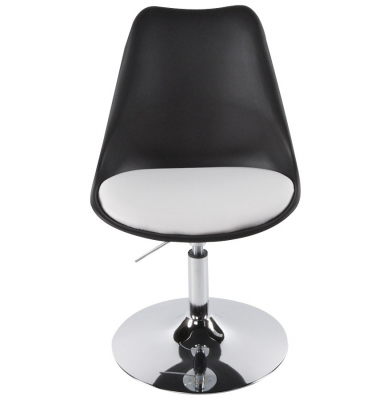 Scaun de design VICTORIA negru cu talpa otel - polipropilena / piele, CH00220BLWH - Kokoon [1]