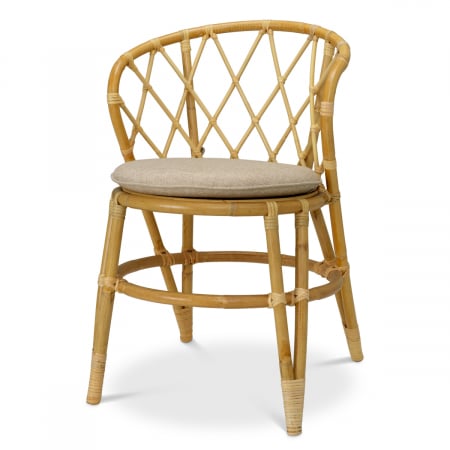 Promotii -   Scaun de dining Alvaro din ratan natural cu perne 118440 EICHHOLTZ