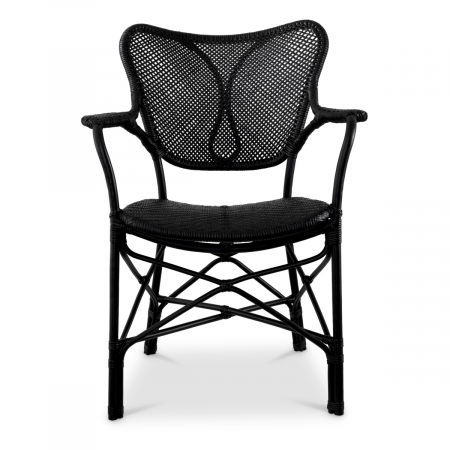   Scaun de dining Colony cu brațe negru mat 117801 EICHHOLTZ [1]