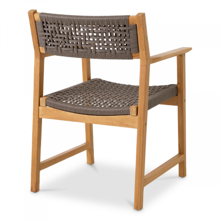   Scaun de dining exterior Cancun din tec natural, set de 2 din rattan artificial 117389 EICHHOLTZ [5]