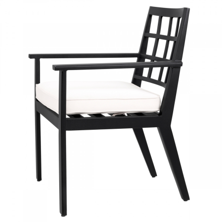   Scaun de dining exterior Cap-Ferrat din pânză sunbrella neagră 115024 EICHHOLTZ [3]