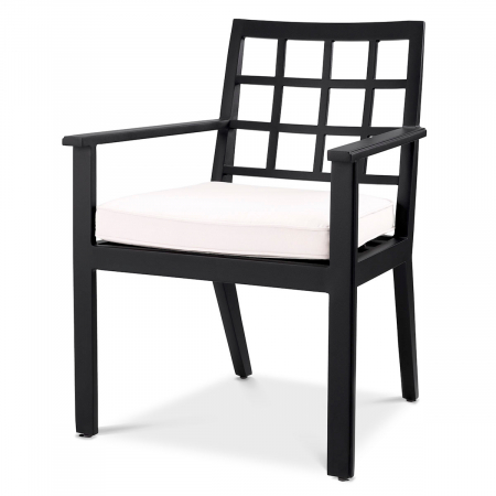 Produse -   Scaun de dining exterior Cap-Ferrat din pânză sunbrella neagră 115024 EICHHOLTZ