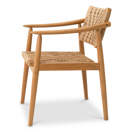   Scaun de dining exterior Coral Bay din tec natural, rattan fals, set de 2 117386 EICHHOLTZ [3]