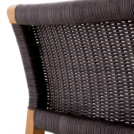   Scaun de dining exterior Griffin din tec natural, țesătură gri, rattan sintetic 117228 EICHHOLTZ [4]