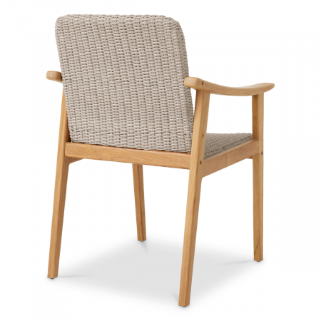   Scaun de dining exterior Honolulu din tec natural cu rattan artificial 117413 EICHHOLTZ [4]