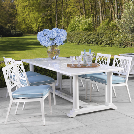   Scaun de dining exterior Paladium alb sunbrella albastru mineral 112847 EICHHOLTZ [4]