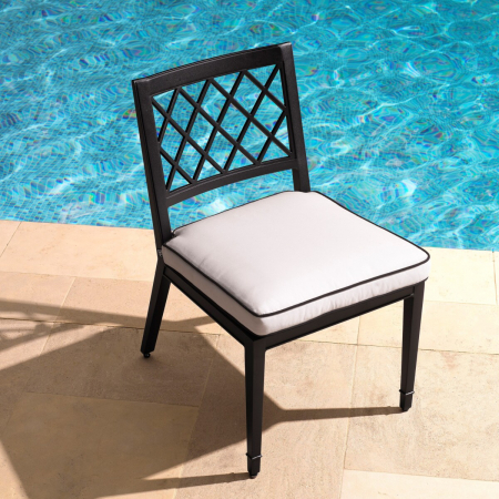   Scaun de dining exterior Paladium din pânză sunbrella neagră 113618 EICHHOLTZ [1]