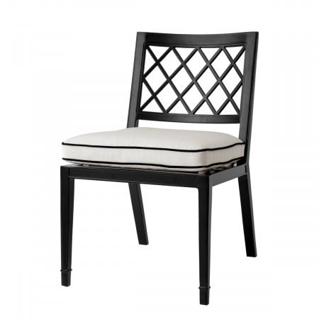 Produse -   Scaun de dining exterior Paladium din pânză sunbrella neagră 113618 EICHHOLTZ