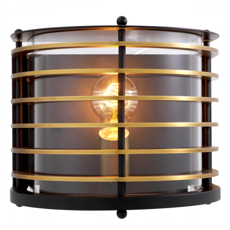   Lampa de perete exterioară Logan finisaj negru sticlă clară 116165 EICHHOLTZ [1]
