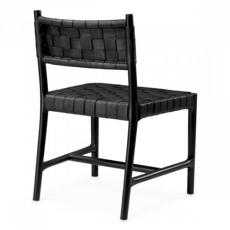   Scaun de dining Tiberio din piele neagră clasică neagră 118396 EICHHOLTZ [3]