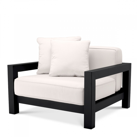 Promotii -   Scaun de exterior Cap-Antibes din pânză sunbrella neagră 115005 EICHHOLTZ