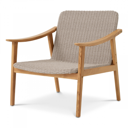 Promotii -   Scaun de exterior Honolulu din tec natural, rattan artificial 117409 EICHHOLTZ